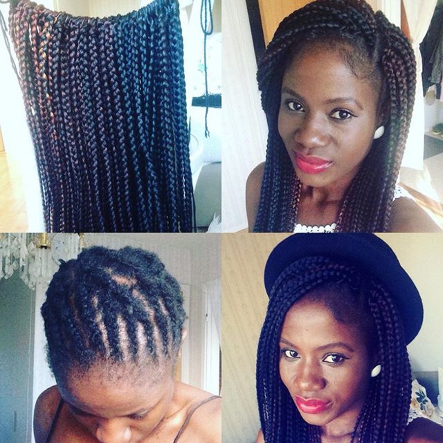 Free part brazilian hair Braided Box Braids Wig Long Black Hair Synthetic Lace Front Wigs for Women Heat Resistant Cosplay Lace Wig