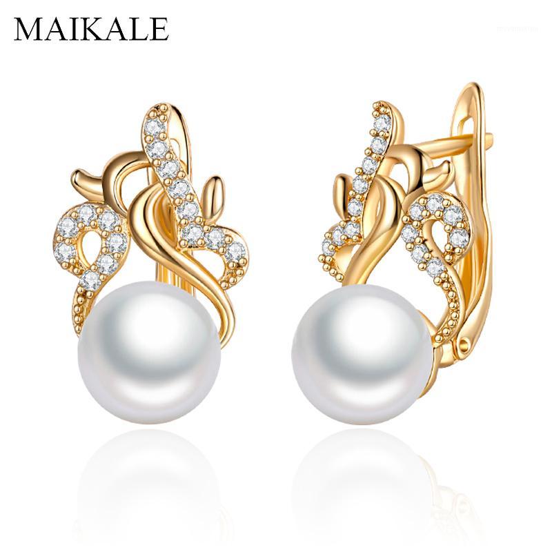 MAIKALE Trendy Gold Pearl Stud Earrings for Women Flower Shape Cubic Zirconia Crystal CZ Earrings Exquisite Jewelry Gifts1
MAIKALE Trendy Gold Pearl Stud Earrings for Women Flower Shape Cubic Zirconia Crystal CZ Earrings Exquisite Jewelry Gifts1