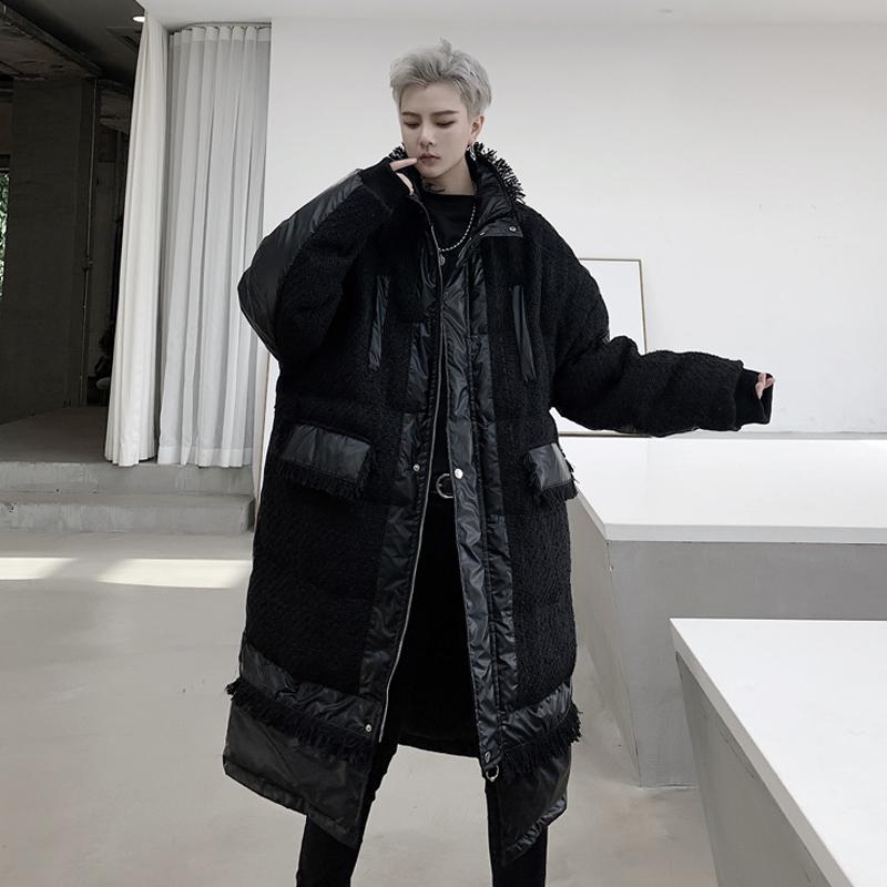 2020 Winter men's medium - length loose - collar cotton-padded jacket for young men with thick cotton suede patchwork coat, Black
2020 Winter men's medium - length loose - collar cotton-padded jacket for young men with thick cotton suede patchwork coat, Black