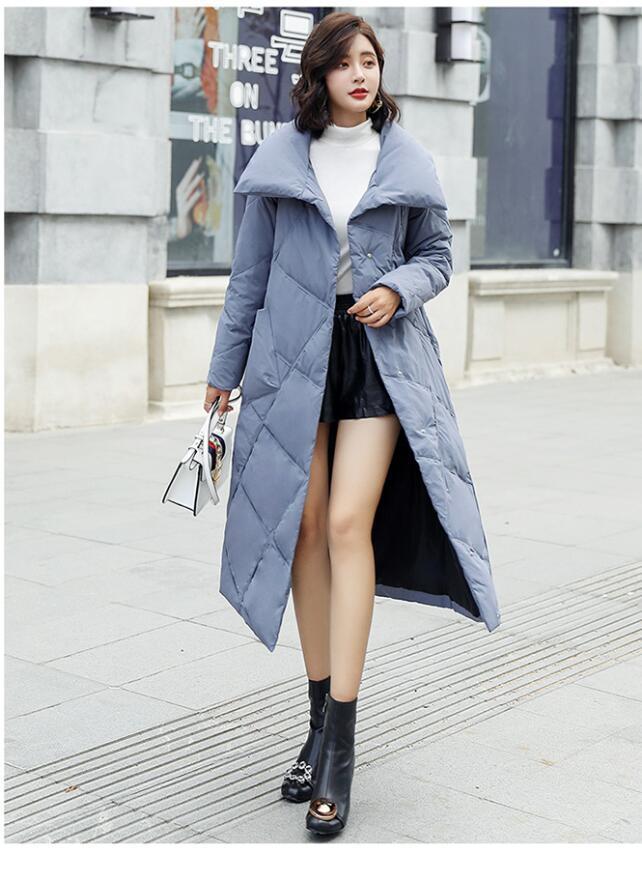 Veste d'hiver femmes nouvelle dame hiver chaud manteau femmes Slim blanc canard doudoune longue vers le bas Parka femme ver 201201