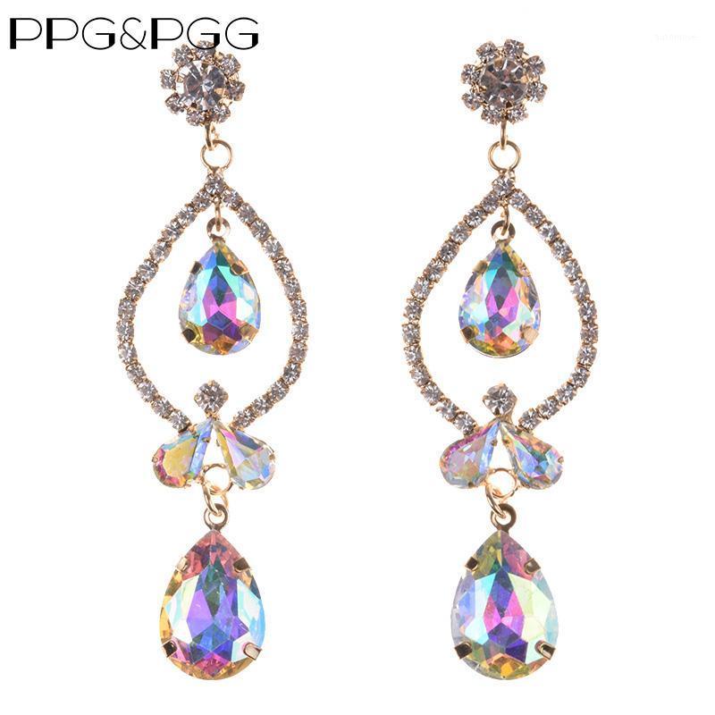 PPG&PGG Hot Fashion Glass Crystal Statement Dangle Earrings Jewelry Wedding Charm Shiny Boho Dangle Earrings For Women1
PPG&PGG Hot Fashion Glass Crystal Statement Dangle Earrings Jewelry Wedding Charm Shiny Boho Dangle Earrings For Women1
