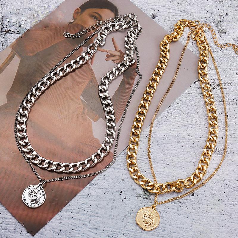 Trendy Vintage Multilayer Coin Chain Choker Necklace For Women Gold Silver Color Fashion Portrait Chunky Chain Necklaces Jewelry
Trendy Vintage Multilayer Coin Chain Choker Necklace For Women Gold Silver Color Fashion Portrait Chunky Chain Necklaces Jewelry