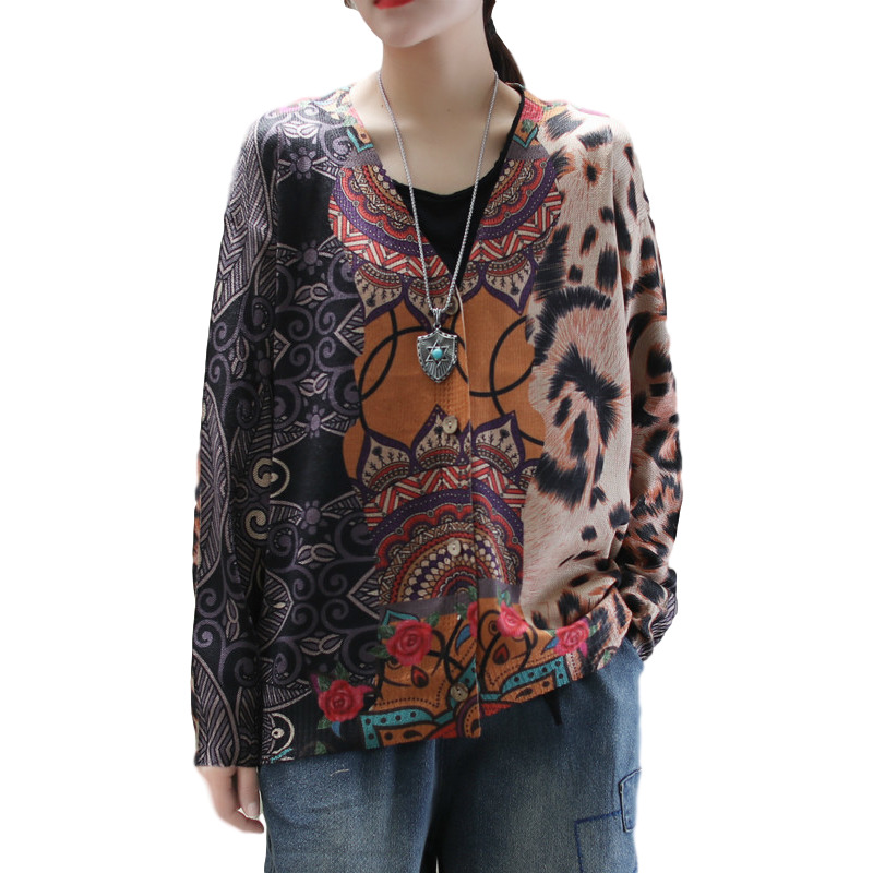 New Chinese Fashion Style Spring Ladies Sweaters Women Printed Leopard Mesh Cardigans Plus Chandail Size Qeq6, Picture color
New Chinese Fashion Style Spring Ladies Sweaters Women Printed Leopard Mesh Cardigans Plus Chandail Size Qeq6, Picture color