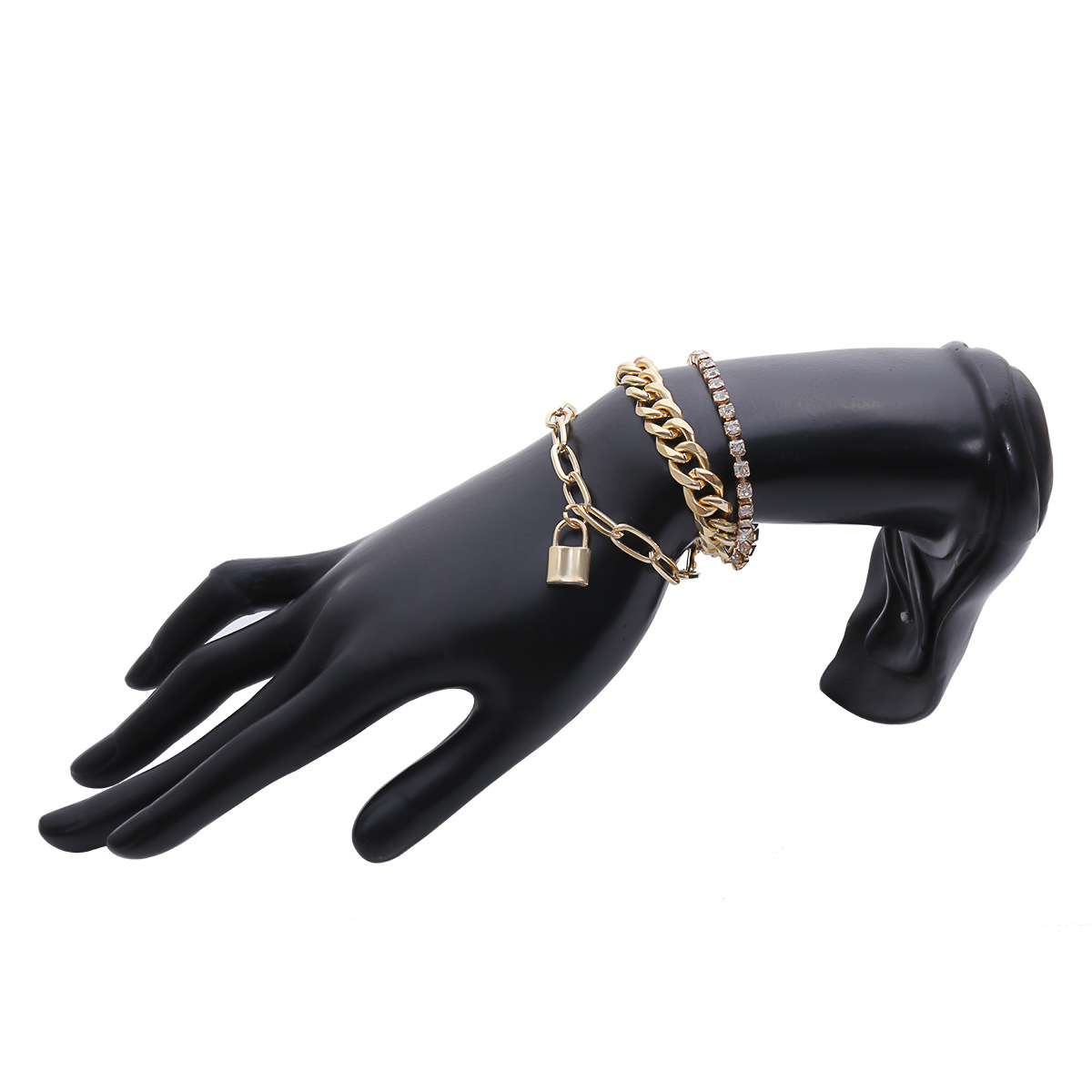 Hip hop Gold chains lock charm bracelet diamond stackable bracelets for women fashion jewelry will and sandy gift, Golden;silver
Hip hop Gold chains lock charm bracelet diamond stackable bracelets for women fashion jewelry will and sandy gift, Golden;silver