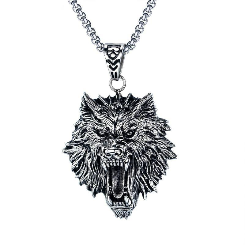 Vintage Ornament Punk Rock Cool Stainless Steel Pendant Titanium Steel Wolf Head Men's Necklace Boyfriend Gift Gb1600
Vintage Ornament Punk Rock Cool Stainless Steel Pendant Titanium Steel Wolf Head Men's Necklace Boyfriend Gift Gb1600