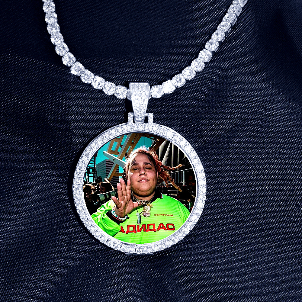 Round Photo Custom Made Photo Medallions Pendant Picture Necklace Tennis Chain Gold Silver Color Cubic Zircon Hip Hop Jewelry
Round Photo Custom Made Photo Medallions Pendant Picture Necklace Tennis Chain Gold Silver Color Cubic Zircon Hip Hop Jewelry