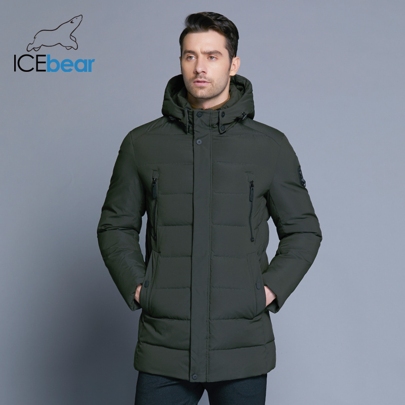 ICEbear new winter men's jacket with high quality fabric detachable hat for male's warm coat simple mens coat MWD18945D 201027