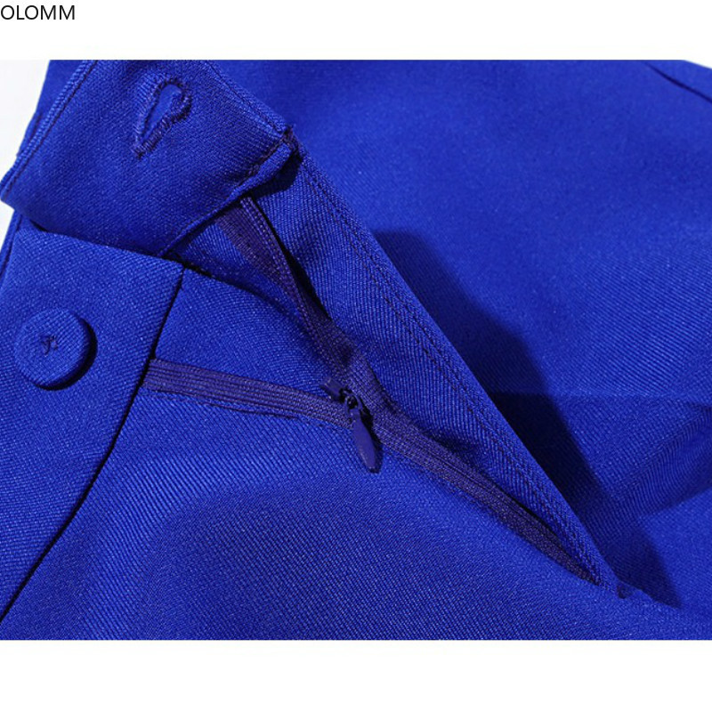 Suit female 2019 spring new women's solid color self-cultivation professional blue suit jacket fashion pants interview set T200818