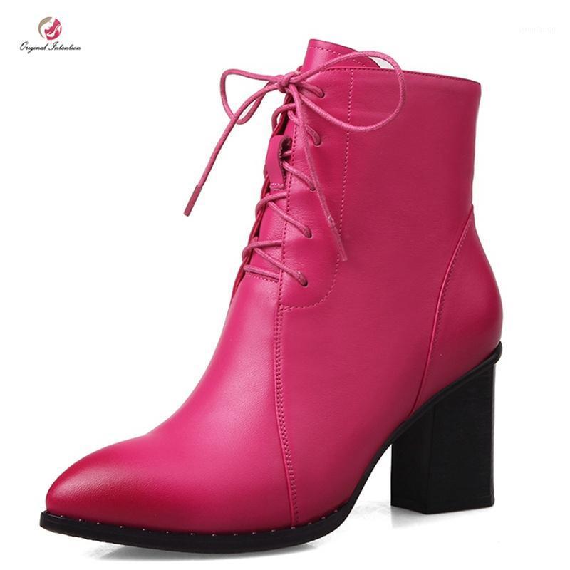Original Intention Real Leather Ankle Boots Lace-up High Square Heels Boots Pointed Toe Pink Black Leather Shoes Woman Plus Size1, Oi1491 black
Original Intention Real Leather Ankle Boots Lace-up High Square Heels Boots Pointed Toe Pink Black Leather Shoes Woman Plus Size1, Oi1491 black