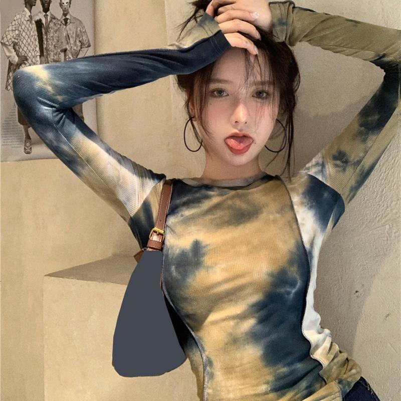 2021 High quality Autumn Winter Fashion Female Tide Tie-dyed Design Sense Body Temperament Thin Shirt P5BW, Blue
2021 High quality Autumn Winter Fashion Female Tide Tie-dyed Design Sense Body Temperament Thin Shirt P5BW, Blue