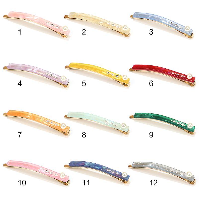 Korean Sweet Candy Color Acetate Hair Clip Women Side Bangs Long Strip Hairpin Rhinestone Imitation Pearl Elegant Hair Accessory
Korean Sweet Candy Color Acetate Hair Clip Women Side Bangs Long Strip Hairpin Rhinestone Imitation Pearl Elegant Hair Accessory