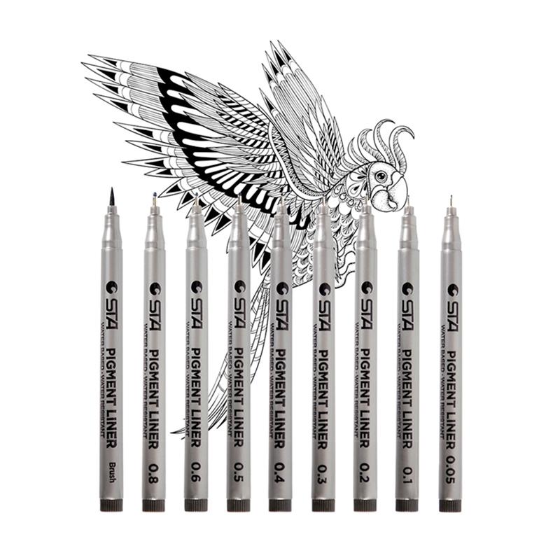 1-Piece Pigment Liner Pigma Micron Ink Marker Pen 0.05 0.1 0.2 0.3 0.4 0.5 0.6 0.8 Different Tip Black Fineliner Sketching Pens
1-Piece Pigment Liner Pigma Micron Ink Marker Pen 0.05 0.1 0.2 0.3 0.4 0.5 0.6 0.8 Different Tip Black Fineliner Sketching Pens