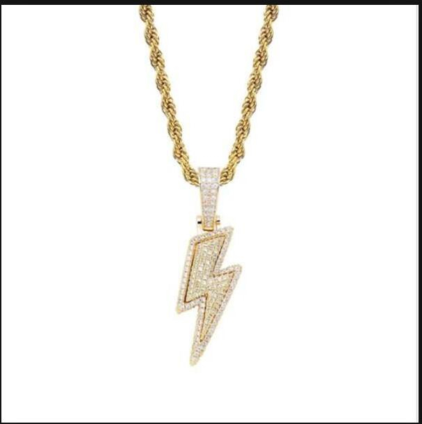 Lced Out Bling Light Pendant Necklace With Rope Chain Copper Material Cubic Zircon Men Hip Hop Jewelry locket necklaces for women
