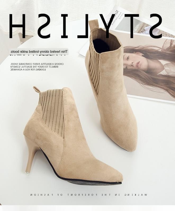 Suede Women Boots Knitted Elastic Short Boots Flock Pointed Fashion Winter Booties Woman Slip on High Heels Women Ankle1, Black
Suede Women Boots Knitted Elastic Short Boots Flock Pointed Fashion Winter Booties Woman Slip on High Heels Women Ankle1, Black
