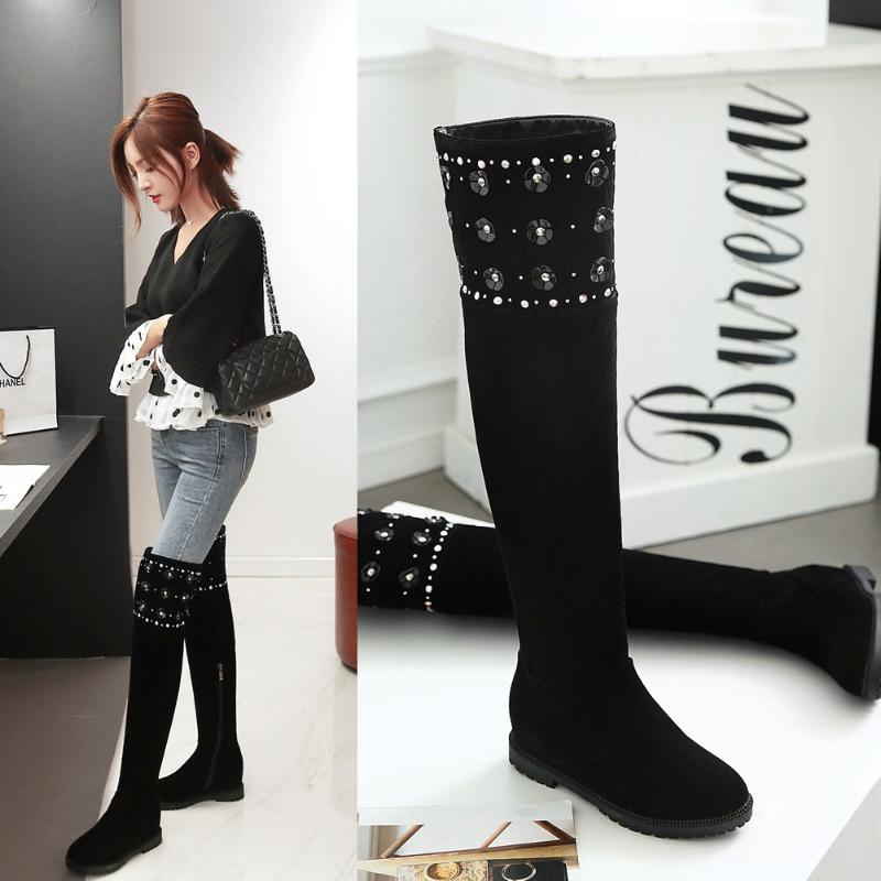 women shoes 2021 Winter nubuck Wedges Over-the-Knee boots for women big size 34-45, Black
women shoes 2021 Winter nubuck Wedges Over-the-Knee boots for women big size 34-45, Black