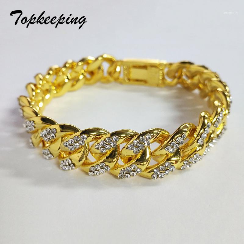Mens Jewelry Gold Color Iced Out Rhinestone Fashion Bracelets & Bangles Miami Cuban Charm Link Chain Bracelet for Hip Hop1
Mens Jewelry Gold Color Iced Out Rhinestone Fashion Bracelets & Bangles Miami Cuban Charm Link Chain Bracelet for Hip Hop1