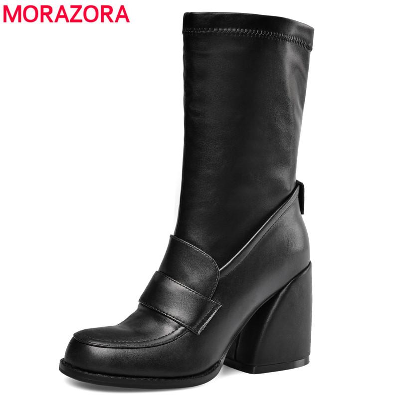 MORAZORA Big size 35-44 New women boots hoof high heels autumn winter boots zipper stretch mid calf women shoes, Black not fur
MORAZORA Big size 35-44 New women boots hoof high heels autumn winter boots zipper stretch mid calf women shoes, Black not fur