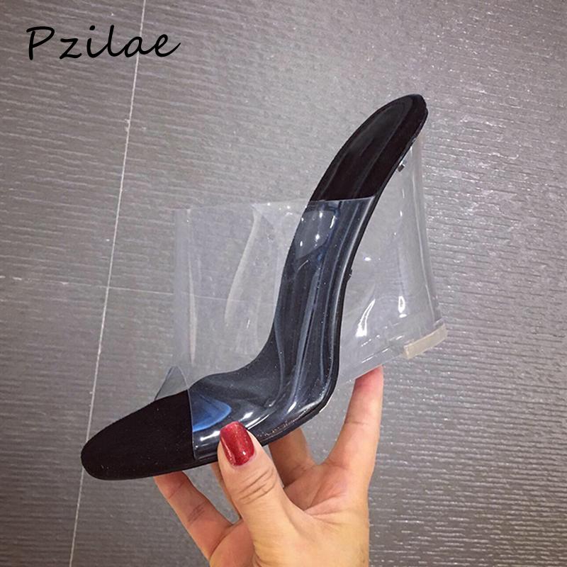 Pzilae 2021 new women transparent crystal wedges sandals fashion ladies PVC slippers women high heels shoes size 35-41, Apricot
Pzilae 2021 new women transparent crystal wedges sandals fashion ladies PVC slippers women high heels shoes size 35-41, Apricot
