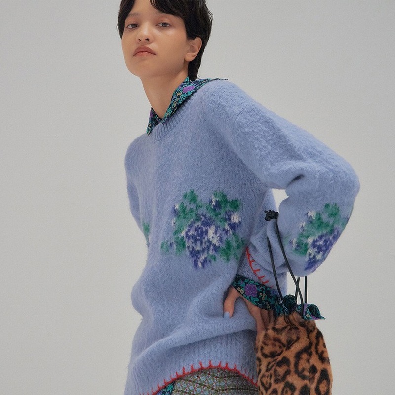 New Korean Style Women Mohair Shirts Mesh Designer Flowers Loose Pullover High Street Lady The-neck Jumper Tops Vk5p, Blue
New Korean Style Women Mohair Shirts Mesh Designer Flowers Loose Pullover High Street Lady The-neck Jumper Tops Vk5p, Blue