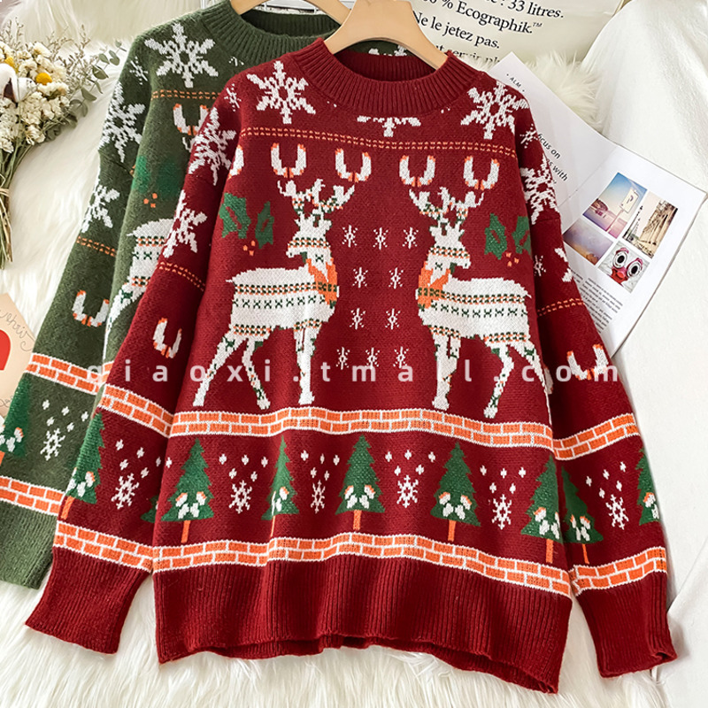 2021 New New Christmas Sweater From the Vintage Red Female Winter Neck Knitte Elk Girlfriend Outer Wear Clothes Nxc3, A40green
2021 New New Christmas Sweater From the Vintage Red Female Winter Neck Knitte Elk Girlfriend Outer Wear Clothes Nxc3, A40green