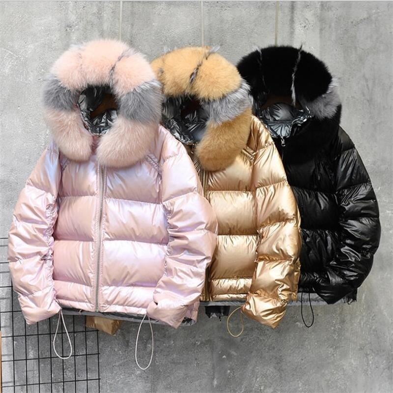 Real Fox Fur Winter Female Jacket 2019 Winter Coat Women Real Raccoon Fur Warm Woman Parkas Winter Jacket Women waterproof Coat T191104