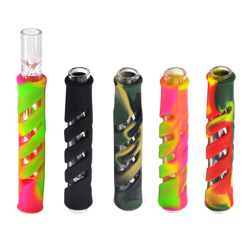 Mixed Glass & FDA Silicone One Hitter Pipes Tobacco Smoking Herb Pipe Hose 90MM Cigarette Holder glass oil burner pipes
Mixed Glass & FDA Silicone One Hitter Pipes Tobacco Smoking Herb Pipe Hose 90MM Cigarette Holder glass oil burner pipes