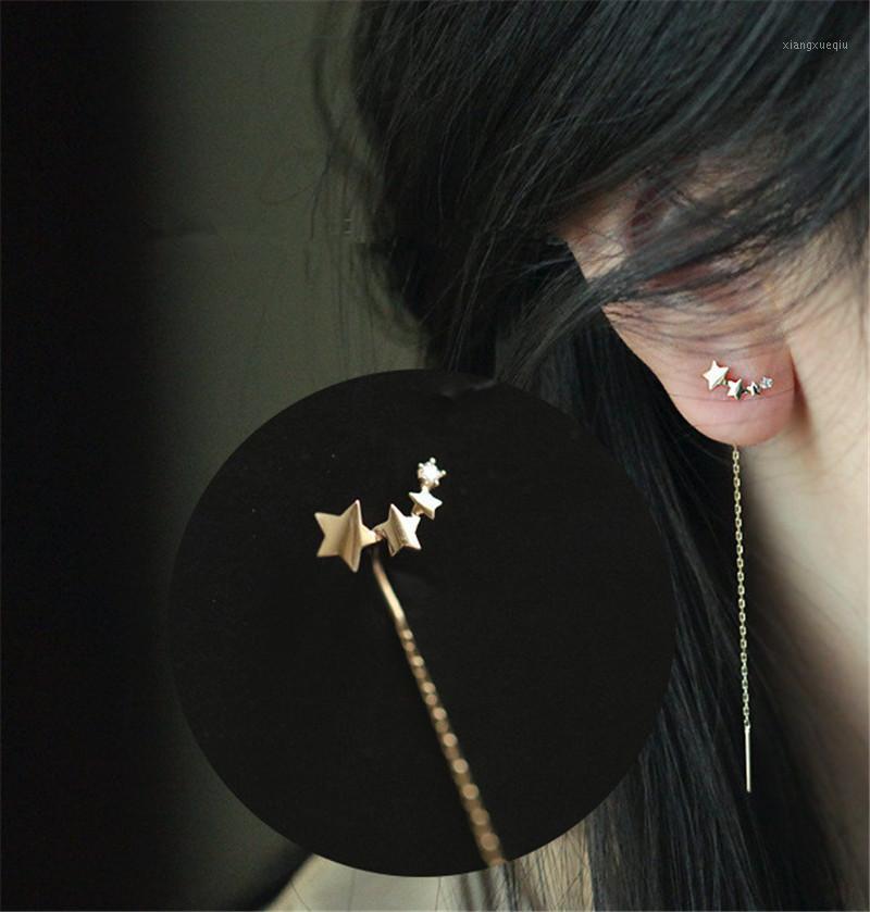 Stud 925 Sterling Silver Plated 14k Gold Gradient Five-pointed Star Tassel Earrings Women Light Luxury Wedding Jewelry Accessories, Golden;silver
Stud 925 Sterling Silver Plated 14k Gold Gradient Five-pointed Star Tassel Earrings Women Light Luxury Wedding Jewelry Accessories, Golden;silver