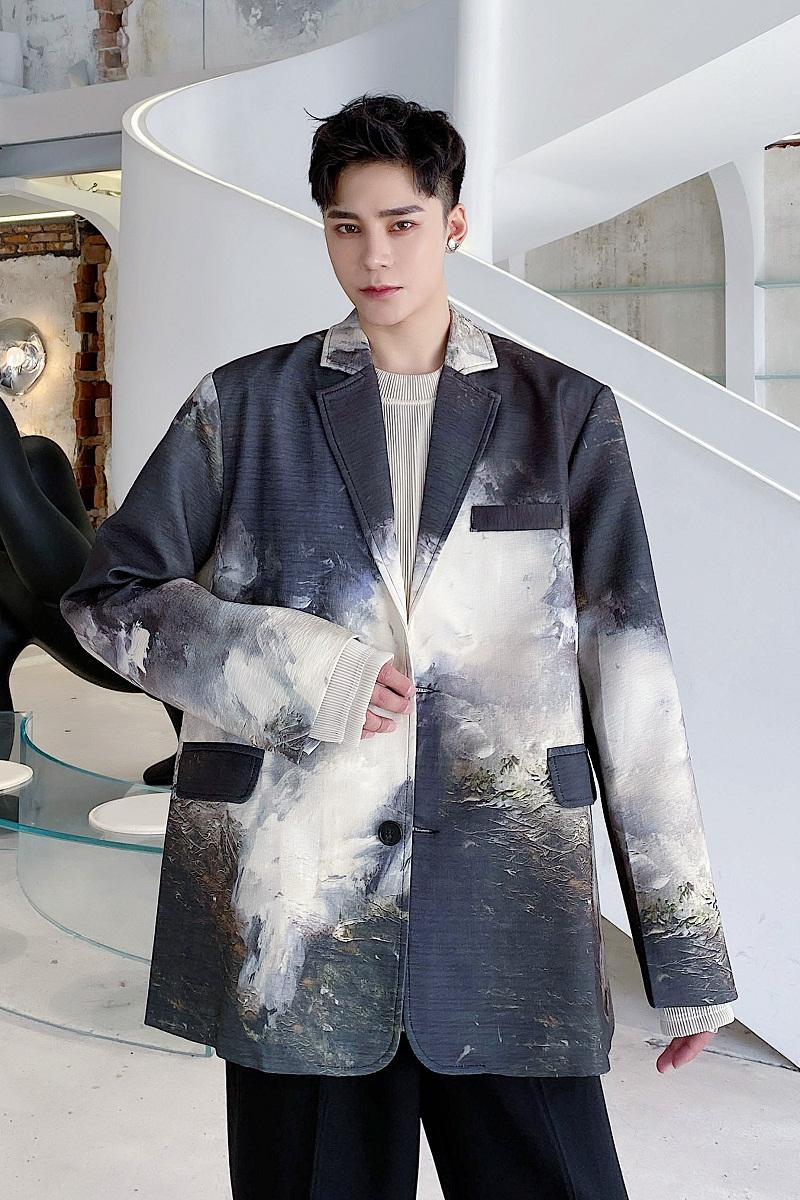 Male Streetwear Suit Coat Outerwear Men Vintage Pattern Loose Casual Blazers Jacket, 2327
Male Streetwear Suit Coat Outerwear Men Vintage Pattern Loose Casual Blazers Jacket, 2327