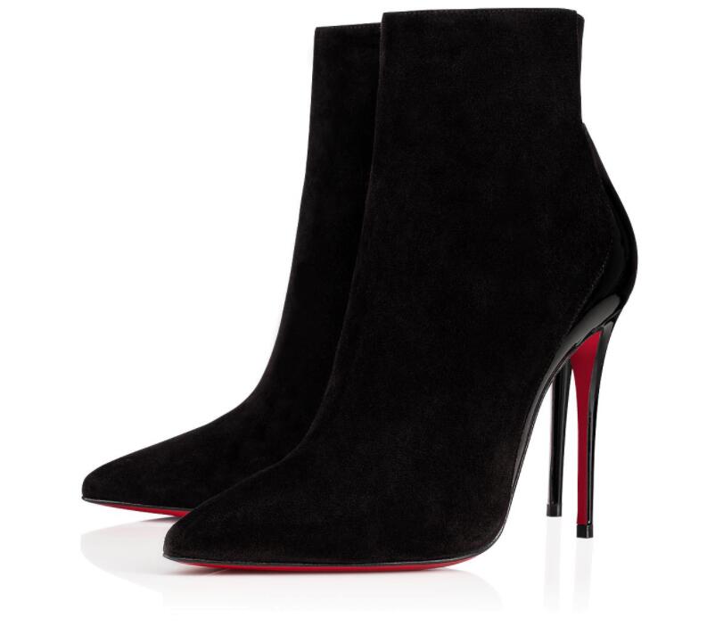 Winter Elegant Lady Delicotte Veau Velours Ankle Boots Womens Red Bottom Booties Veau Velours Pointed Toe Sexy Party Wedding Dress EU35-43, Black
Winter Elegant Lady Delicotte Veau Velours Ankle Boots Womens Red Bottom Booties Veau Velours Pointed Toe Sexy Party Wedding Dress EU35-43, Black