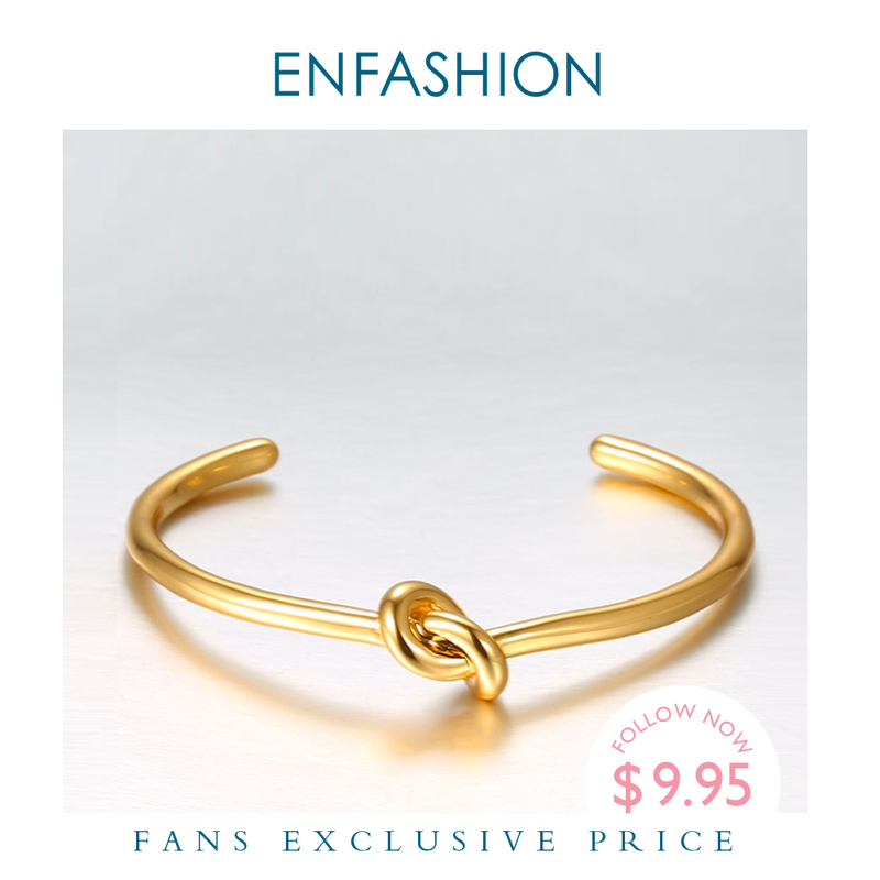 ENFASHION Wholesale Knot Cuff Bracelets Gold Color Manchette Bangle Bracelet For Women Armband Fashion Jewelry Pulseiras B4286 220225