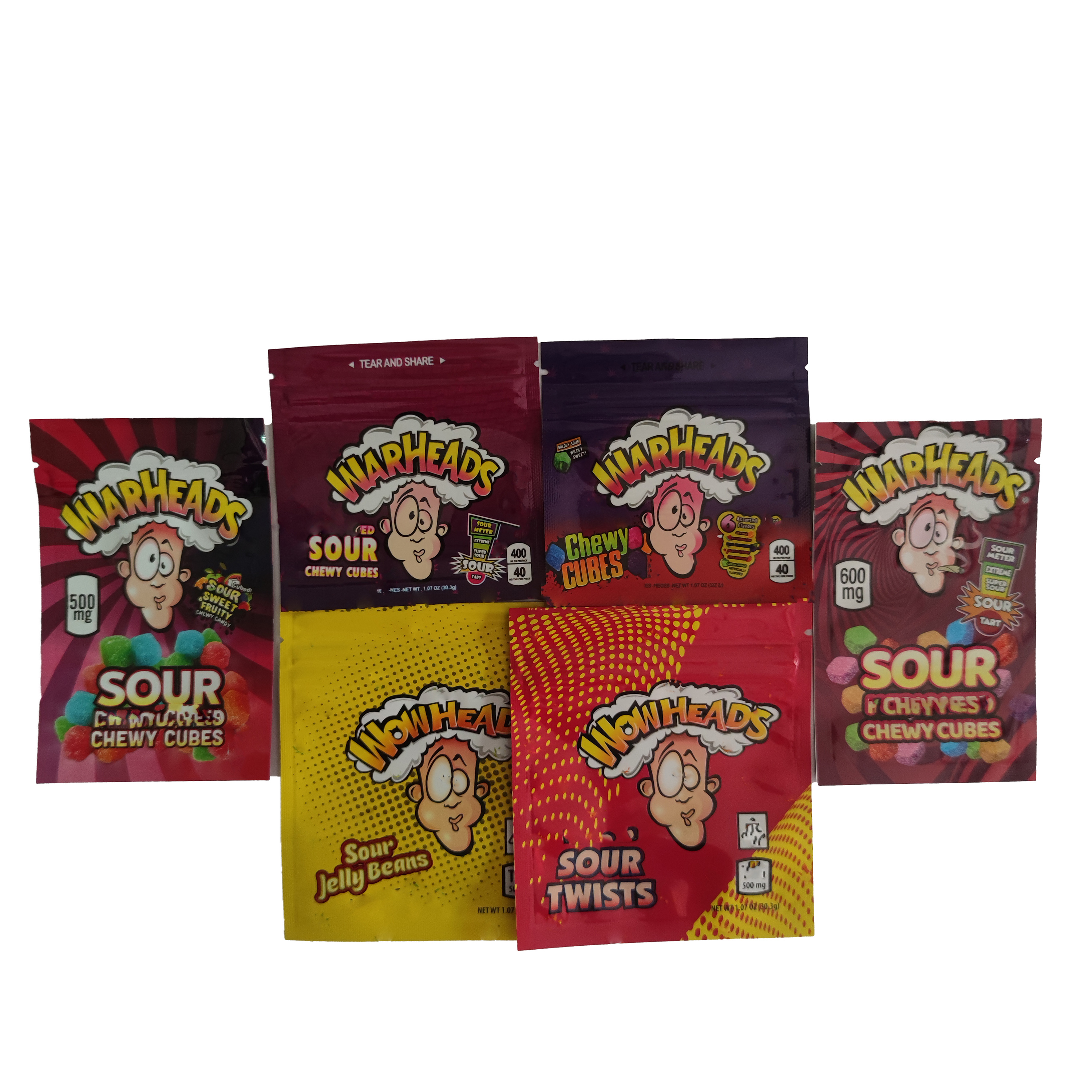 500MG 600mg Warheads medicated bag sour fruitz edibles gummies packaging side seal candy gummy mylar zipper plastic bags
500MG 600mg Warheads medicated bag sour fruitz edibles gummies packaging side seal candy gummy mylar zipper plastic bags