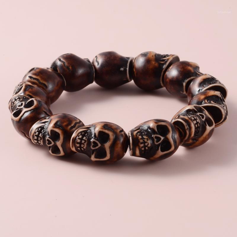 1PC Brown Resin Skeleton Skull Heads Elastic Wristband Bracelet Bangle Fit Unesix Fashion Jewellery Beads Designer Jewelry1
1PC Brown Resin Skeleton Skull Heads Elastic Wristband Bracelet Bangle Fit Unesix Fashion Jewellery Beads Designer Jewelry1