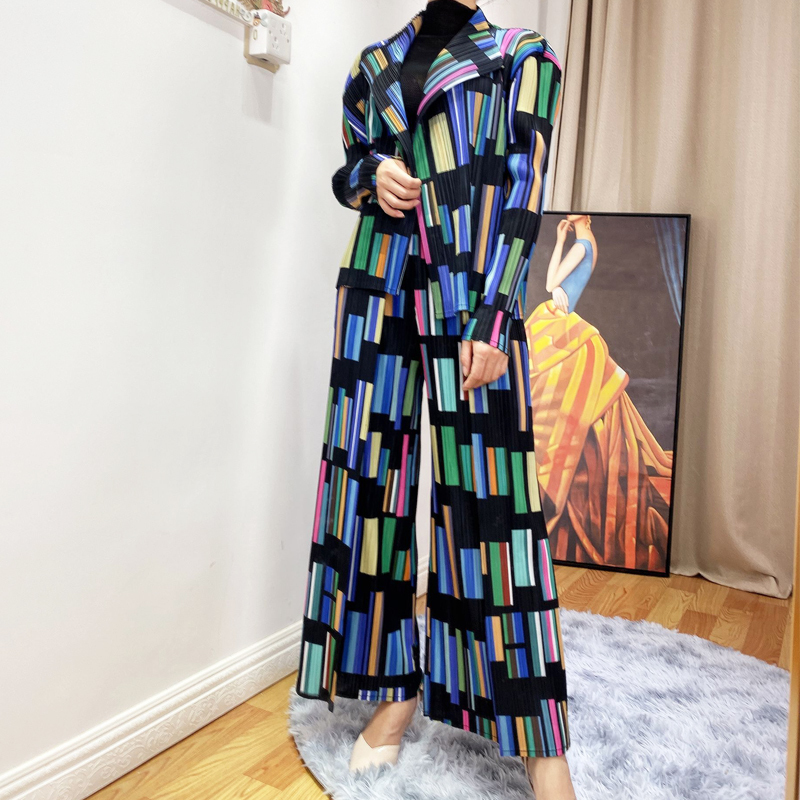DEAT Full Sleeve Laepl Collar Colorful Striped Loose Cardigan Casual Coat Jacket Women Autumn Fashion Jackets AR066 201017