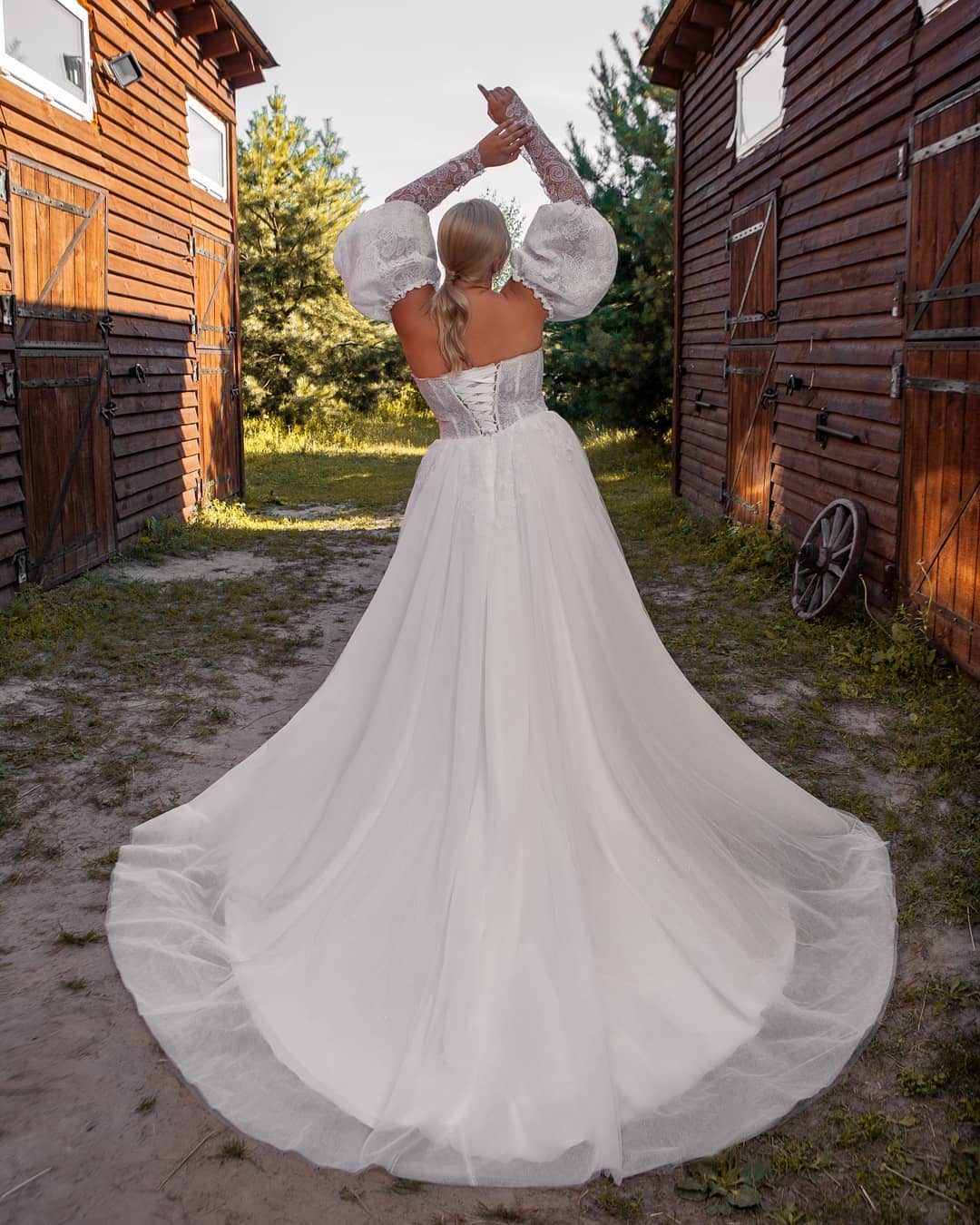Plus Size Fashion Lace Wedding Dresses With Detachable Sleeves Sweetheart Neck A Line Bridal Gowns Sweep Train Side Split Robe De Marie