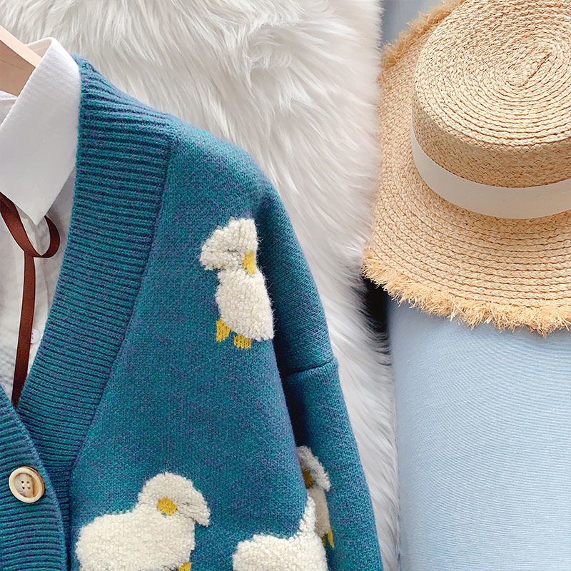 H.SA Women Winter Knit Sweater Coat V neck Sheep Cardigans Christmas Sweaters Warm Knitwear Sueter Mujer Long Jacket 201221