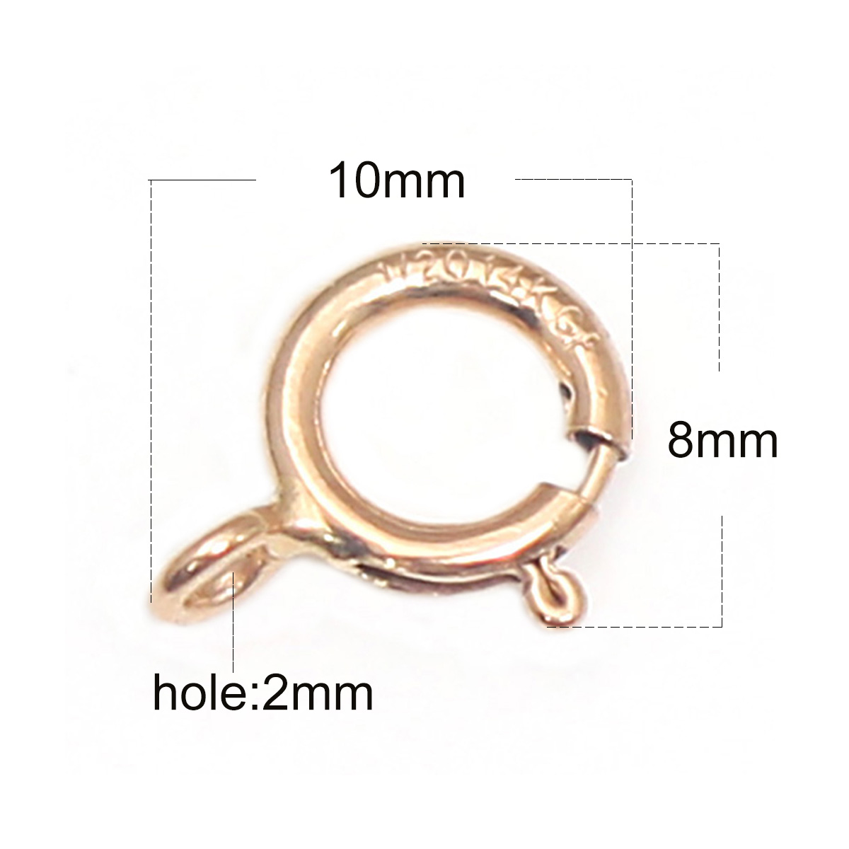 Beadsnice 14k Gold Filled Closed Jump Ring Link Necklace spring Ring Clasp