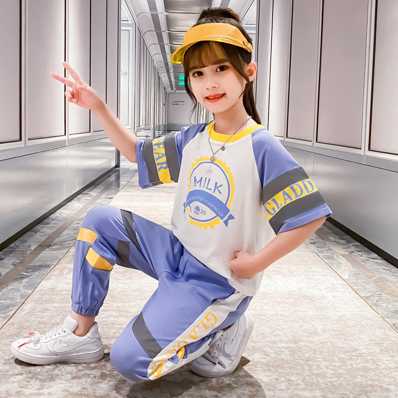 Milk Letter Printing Girls Clothing Sets For Girls Suits 2020 Summer Children Sports Suits Fashion Kids Trendy Boy SuitsX1019