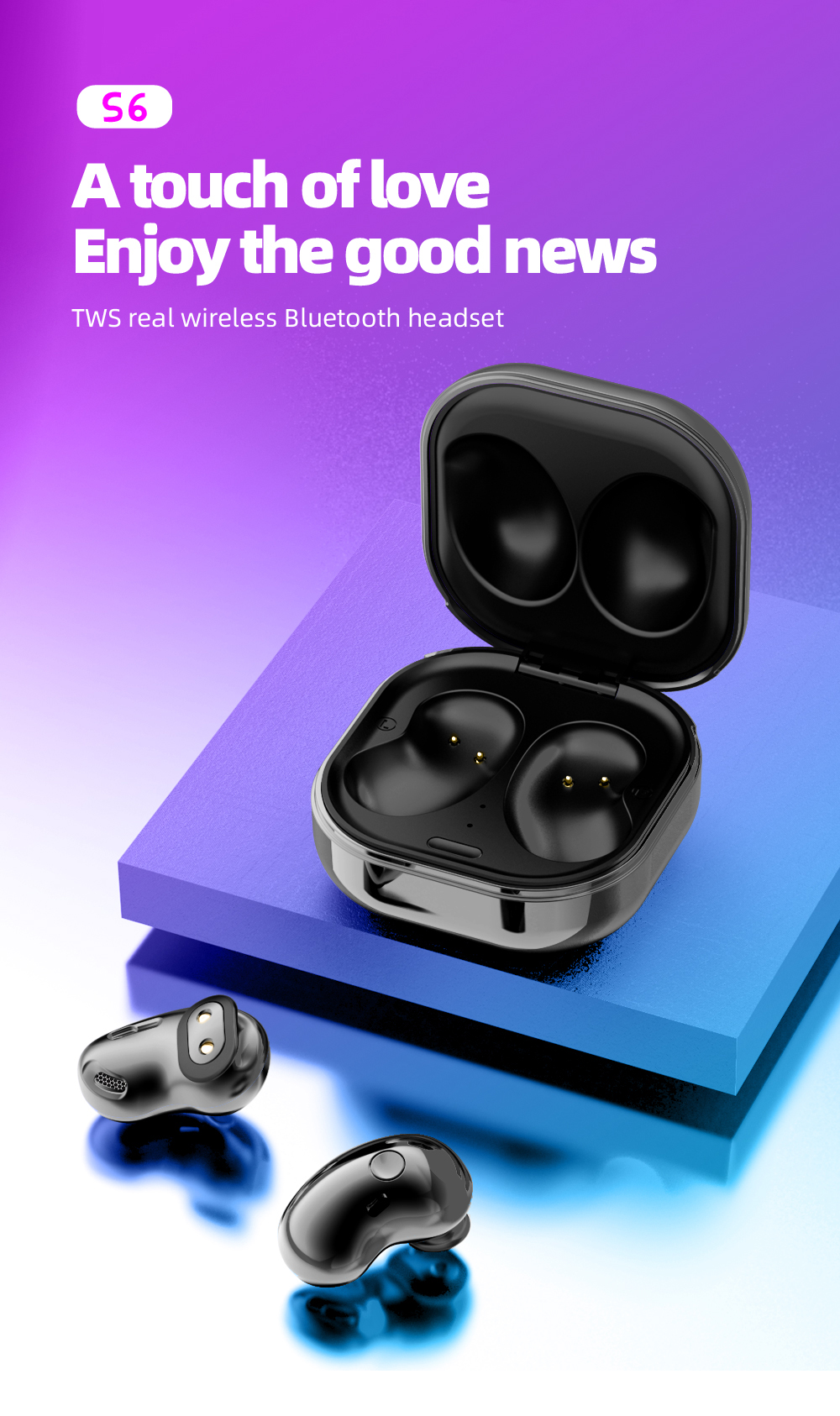 1pcs S6 Wireless Headphones Bluetooth Earphone Stereo BT 5.1 TWS Earbuds Handsfree Headset with Microphone Headphone for Buds Live
1pcs S6 Wireless Headphones Bluetooth Earphone Stereo BT 5.1 TWS Earbuds Handsfree Headset with Microphone Headphone for Buds Live