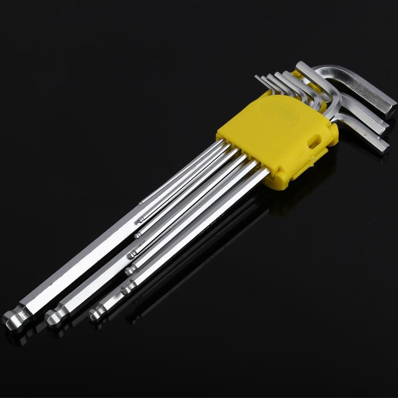 9 Pcs Allen Socket Hex Key Hexagon Wrench Set 1.5mm-10mm Carbon Steel Torque Spanner Reinforced Toughen Metric Ball Ended Tool
9 Pcs Allen Socket Hex Key Hexagon Wrench Set 1.5mm-10mm Carbon Steel Torque Spanner Reinforced Toughen Metric Ball Ended Tool