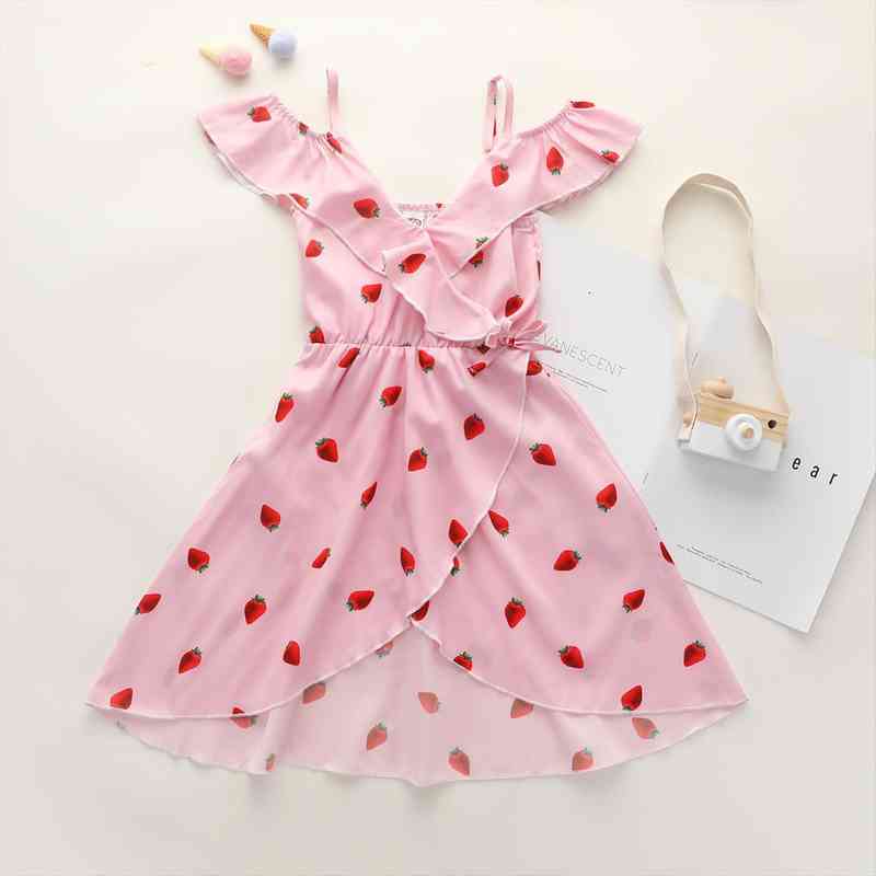 Princess Kids Girls Dress Strawberry Printing Ruffles Sleeve Casual V-neck High Waist A-line Dress 2-7y, Red;yellow
Princess Kids Girls Dress Strawberry Printing Ruffles Sleeve Casual V-neck High Waist A-line Dress 2-7y, Red;yellow
