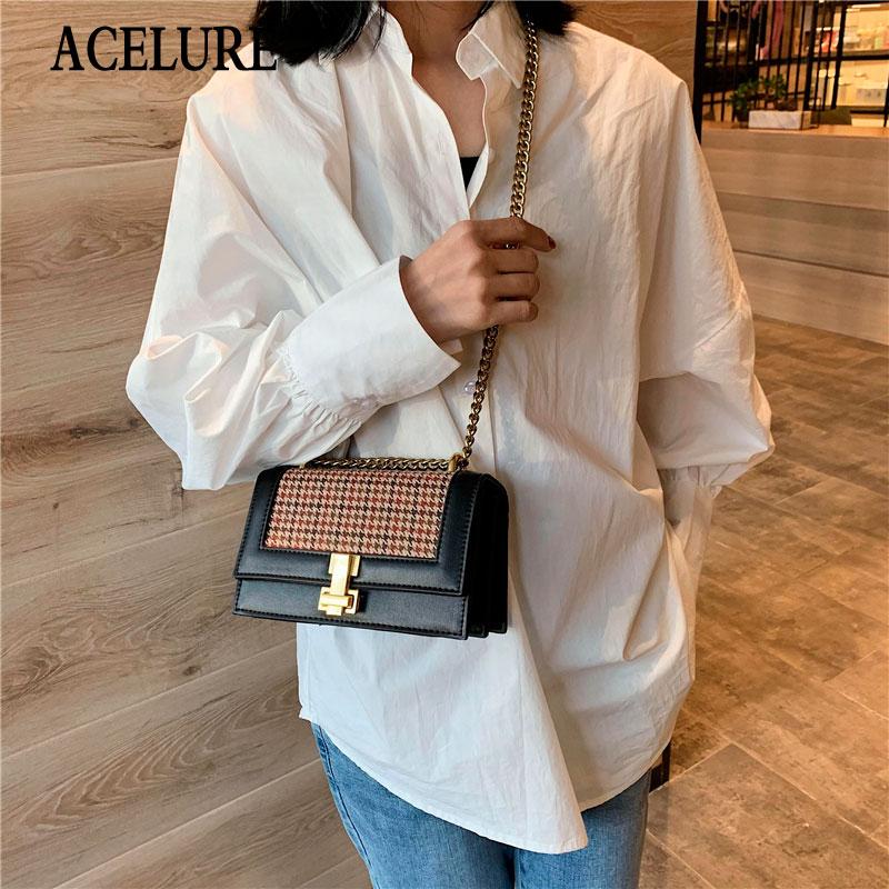 ACELURE Stitching Houndstooth PU Leather Metal Chain Shoulder Crossbody Bags for Women Small Square Bag Lock Messenger Bag Flap, Black
ACELURE Stitching Houndstooth PU Leather Metal Chain Shoulder Crossbody Bags for Women Small Square Bag Lock Messenger Bag Flap, Black