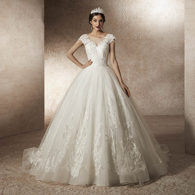 Princess Ball Gown Wedding Dresses for Women 2021 Scoop Neck Corset Back Cap Sleeve Bridal Gown Lace Applique vestido de novia Robes Mariage, Customize color
Princess Ball Gown Wedding Dresses for Women 2021 Scoop Neck Corset Back Cap Sleeve Bridal Gown Lace Applique vestido de novia Robes Mariage, Customize color