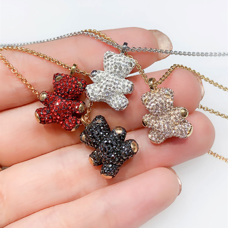 Luxury Pink Red 3D Teddy Bear Cute Bear Pendant Womens Necklace Swarovski Elements Crystal Clavicle Chain Fashion Design, Silver
Luxury Pink Red 3D Teddy Bear Cute Bear Pendant Womens Necklace Swarovski Elements Crystal Clavicle Chain Fashion Design, Silver