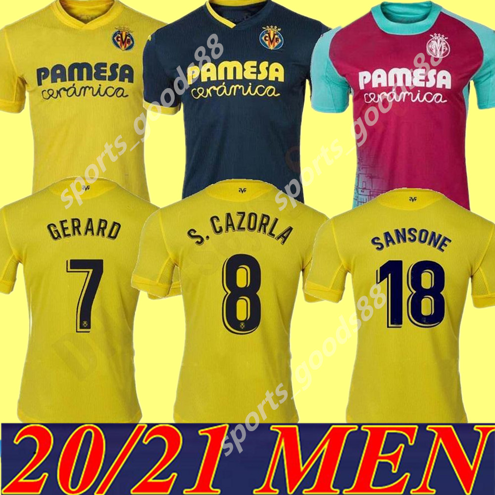 20 21 Men kids kit Villarreal CF Soccer Jerseys 2020 2021 Home away Paco Alcacer bacca FORNALS Football Shirt EKAMBI IBORRA S.CAZORLA