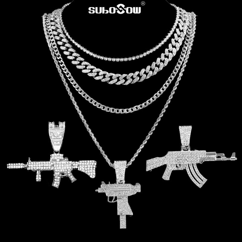 Chains Hip Hop Men Women Bling Submachine Gun Pendant Necklace Iced Out Luxury Rhinestones Miami Cuban Link Necklaces Fashion Jewelry
Chains Hip Hop Men Women Bling Submachine Gun Pendant Necklace Iced Out Luxury Rhinestones Miami Cuban Link Necklaces Fashion Jewelry