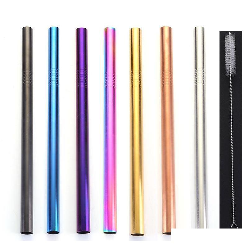 Colorful 304 Stainless Steel Straws Reusable Straight Bent Metal Drinking Straw With Cleaner Brush Party Bar Accessory Czuc3
Colorful 304 Stainless Steel Straws Reusable Straight Bent Metal Drinking Straw With Cleaner Brush Party Bar Accessory Czuc3