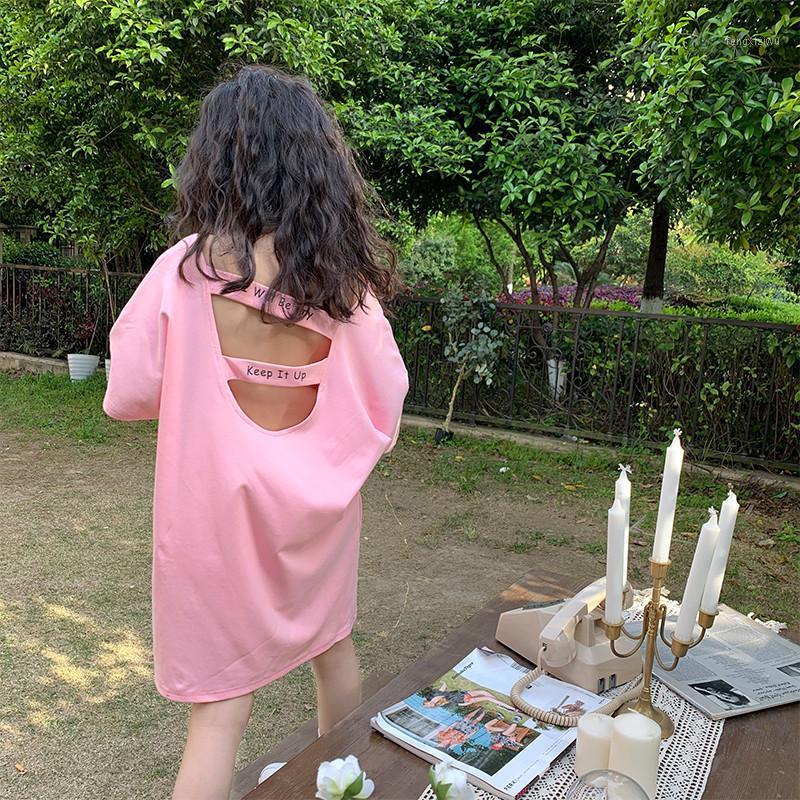 Girls' dress 2020 summer new girls' back hollow medium length T-shirt dress with belt trend1, Pink
Girls' dress 2020 summer new girls' back hollow medium length T-shirt dress with belt trend1, Pink