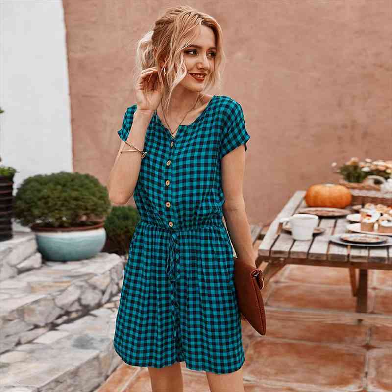 jumpsuit women summer short sleeve wide leg women rompers office ladies plaid casual playsuit fashion female short overalls, Black;white
jumpsuit women summer short sleeve wide leg women rompers office ladies plaid casual playsuit fashion female short overalls, Black;white