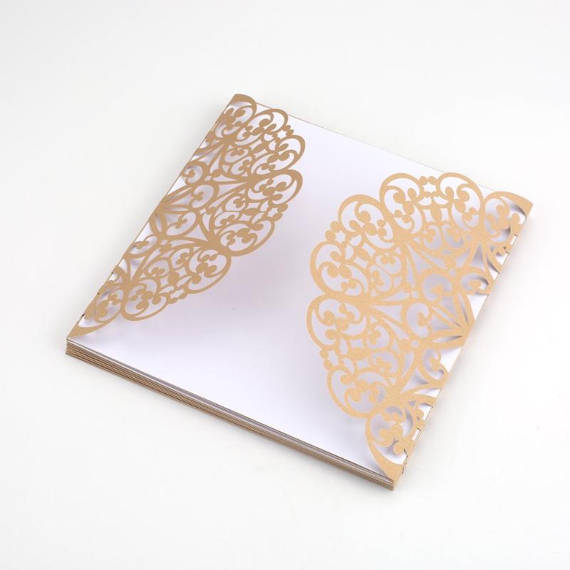 10 Pieces Foldable Invitation Card Cover Exquisite Hollow Out Bride Groom Printing for Wedding Party Use
10 Pieces Foldable Invitation Card Cover Exquisite Hollow Out Bride Groom Printing for Wedding Party Use