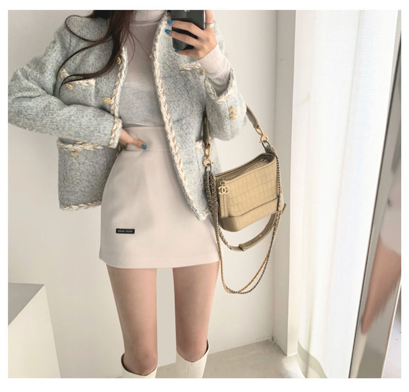 Women Fashion Outfits Two Pieces Skirt Sets Spring Elegant Tweed Jackets&Sheath Mini Dress Suits Korean Chic 2pc Dress Sets T200325